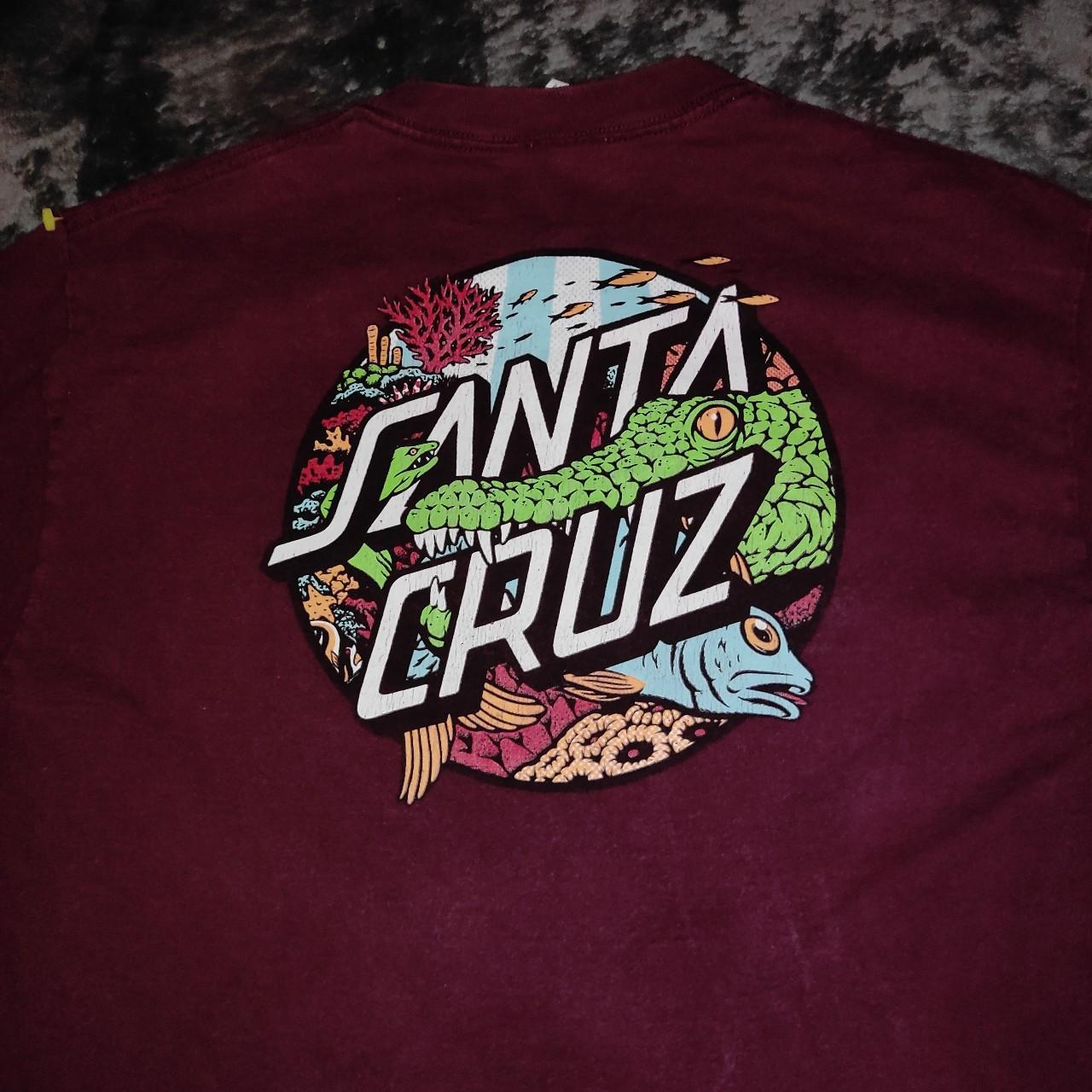 Santa Cruz Aquatic Dot Shirt. Burgundy color shirt Depop