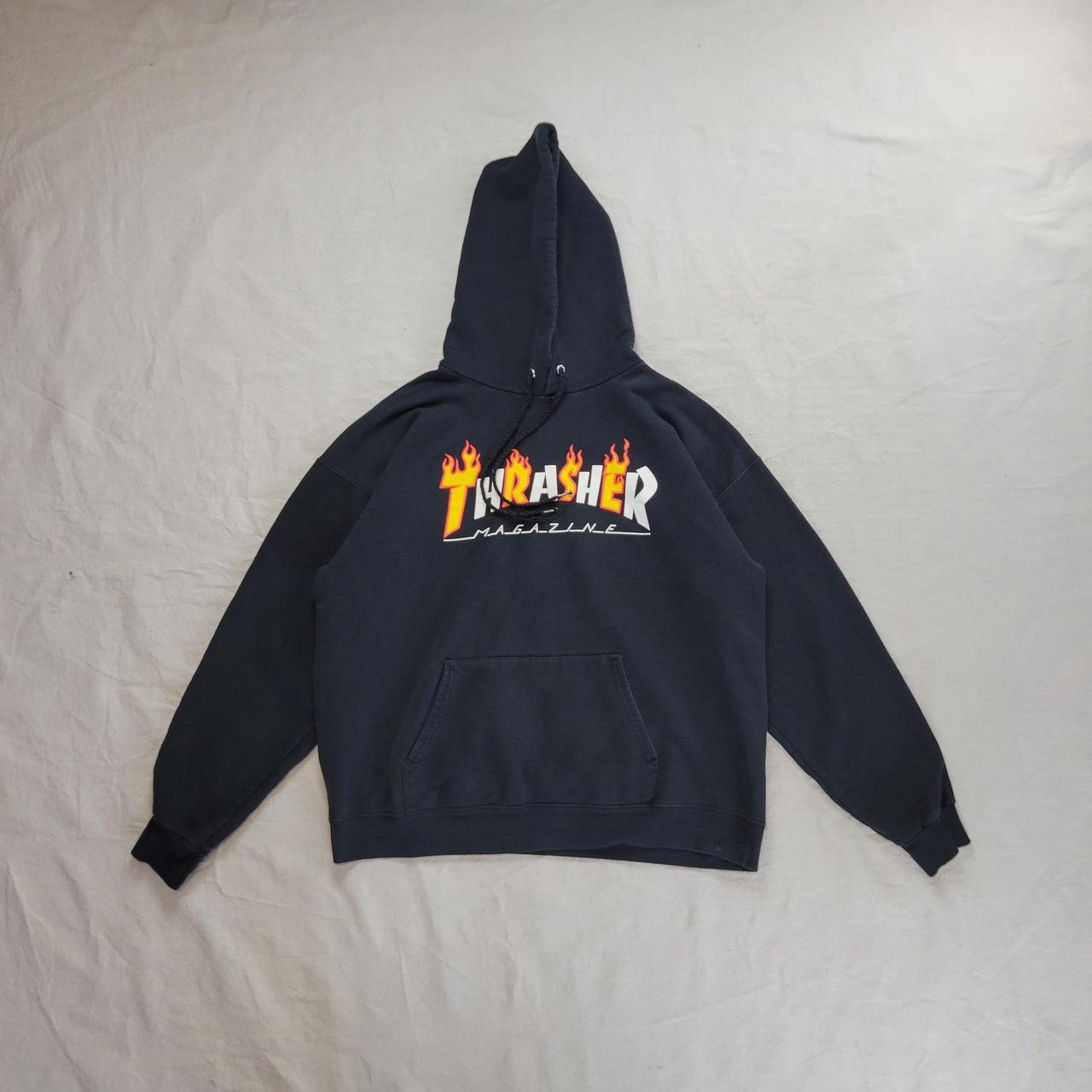 Thrasher Men's Black Hoodie | Depop