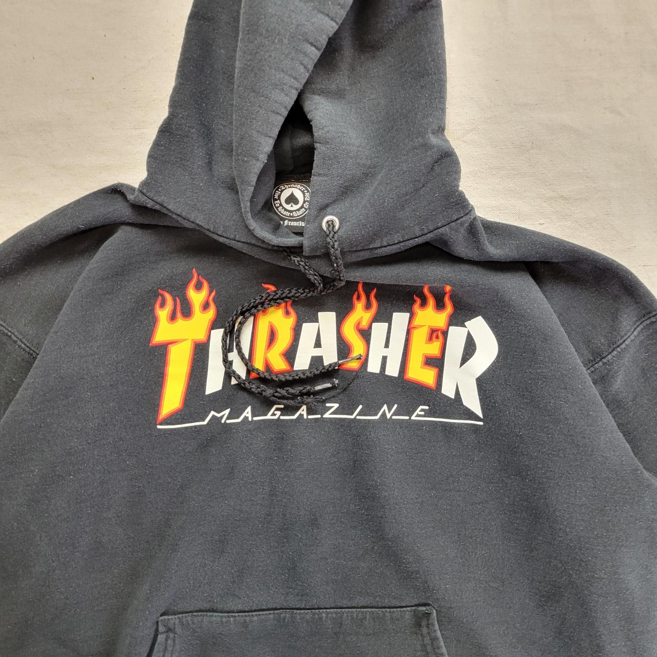 Thrasher Men's Black Hoodie | Depop