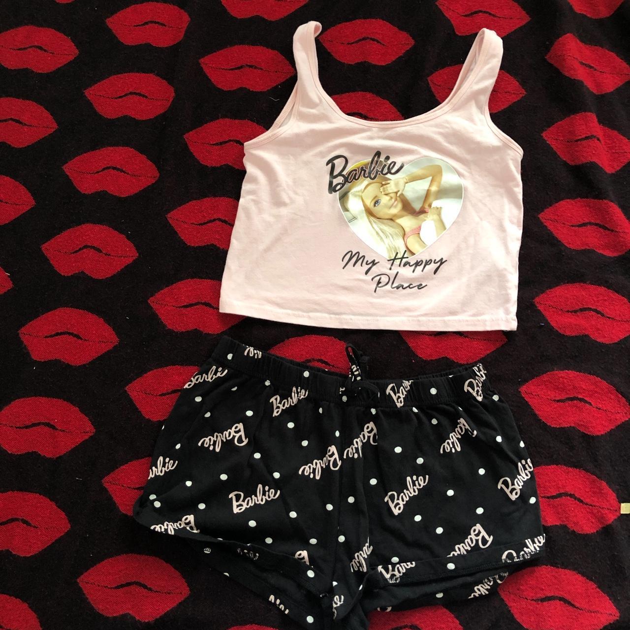 Primark Barbie Pajamas Two Piece Tank And Shorts Depop