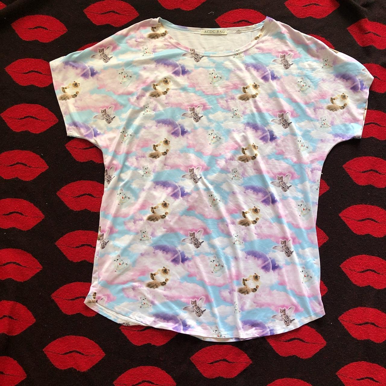 ACDC Rag japan Kawaii pastel harajuku cat top! Only... - Depop