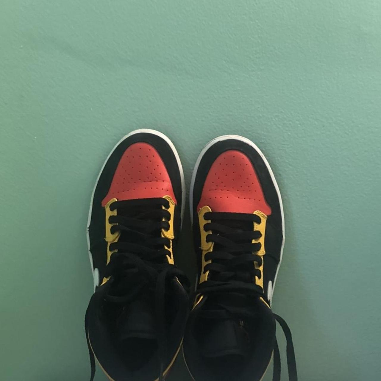 Jordan Men's Orange and Yellow Trainers Depop