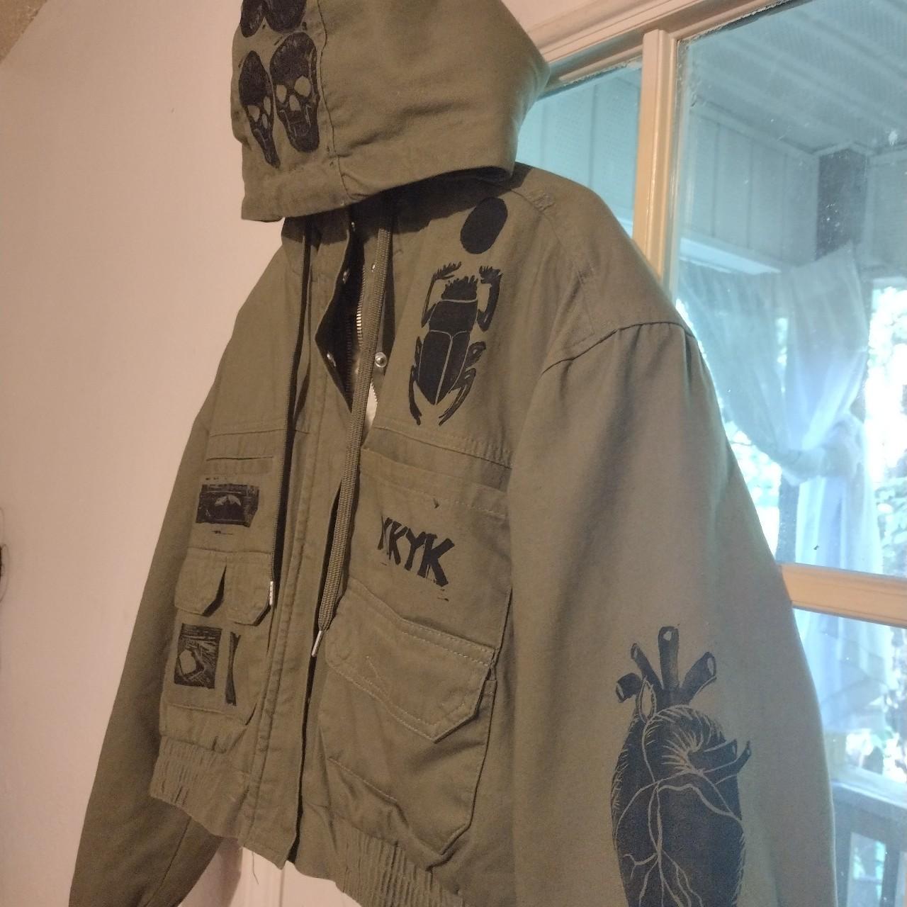 Printed Reworked Fashion Nova shearling lined army... Depop