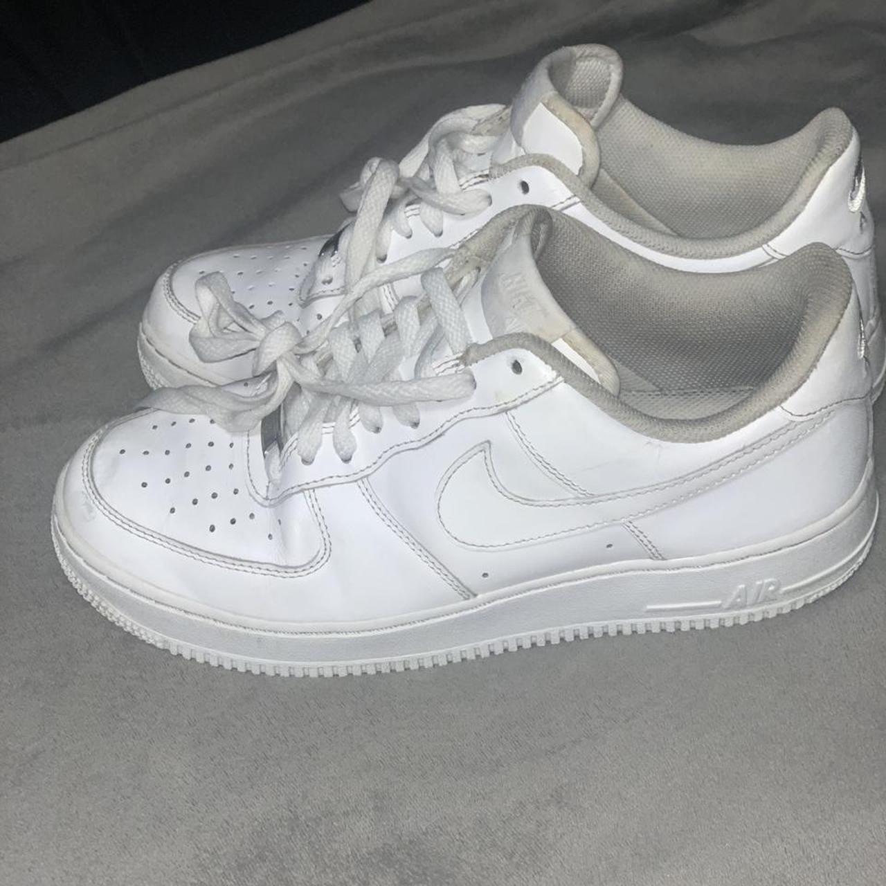 Used all white mens Air Force ones. These kicks have... - Depop