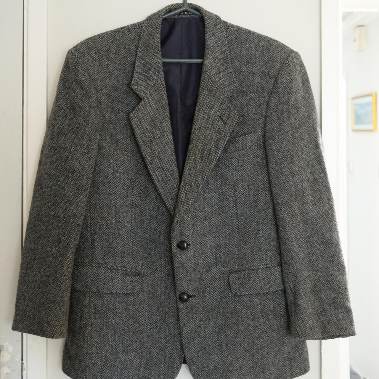 Grey Harris Tweed Jacket/Blazer Made by... - Depop