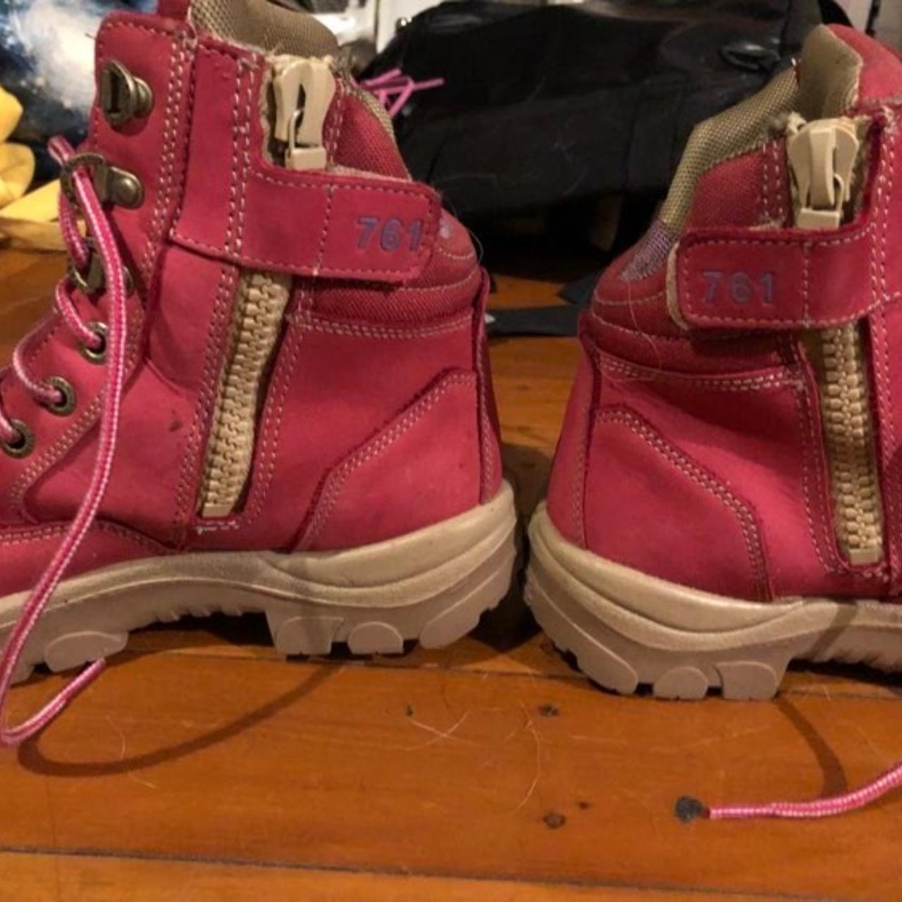 BLUE STEEL STEELCAP BOOTS, PINK Size 8 womens pink... Depop