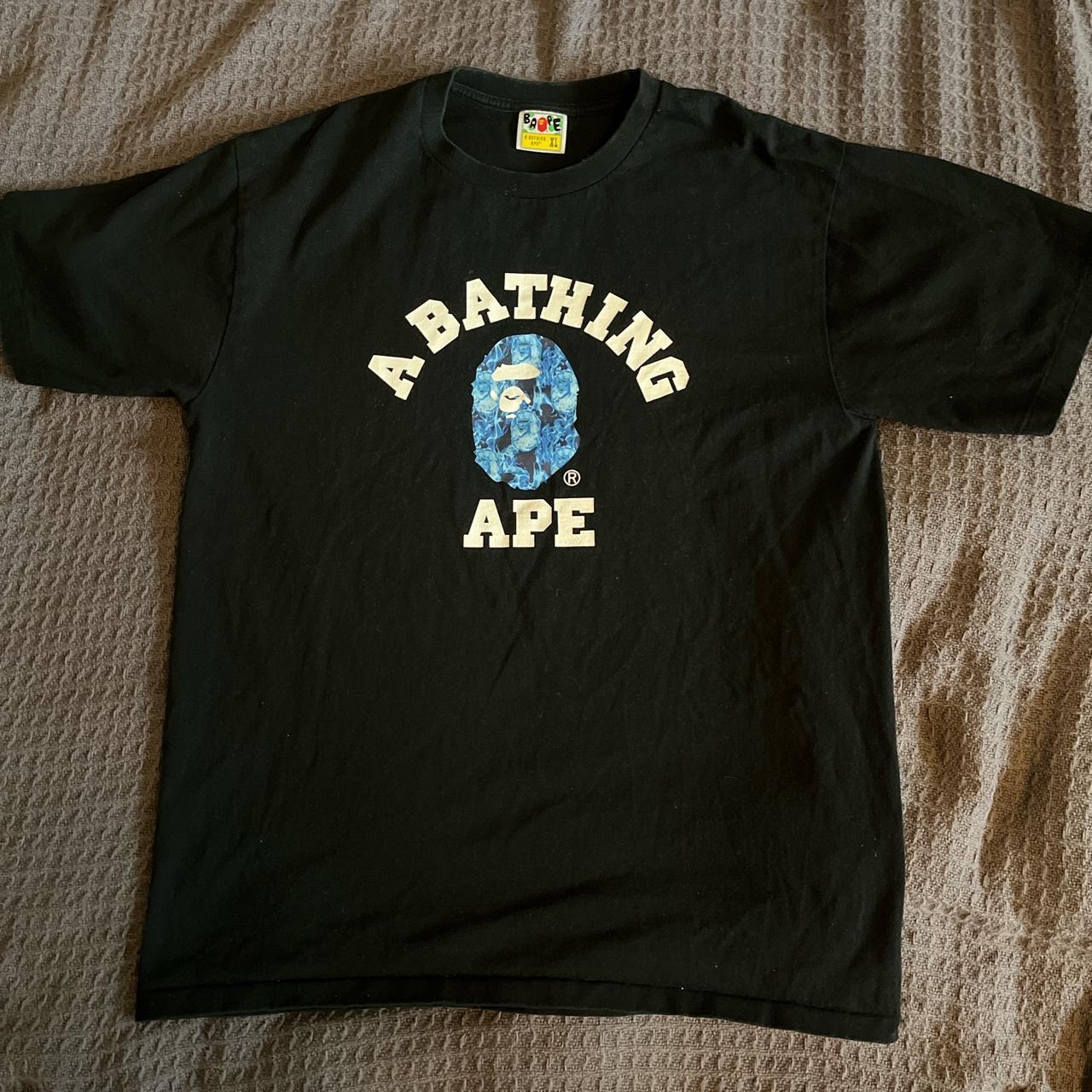 Blue flame Bape logo tee. Bape uses Japanese sizing... Depop
