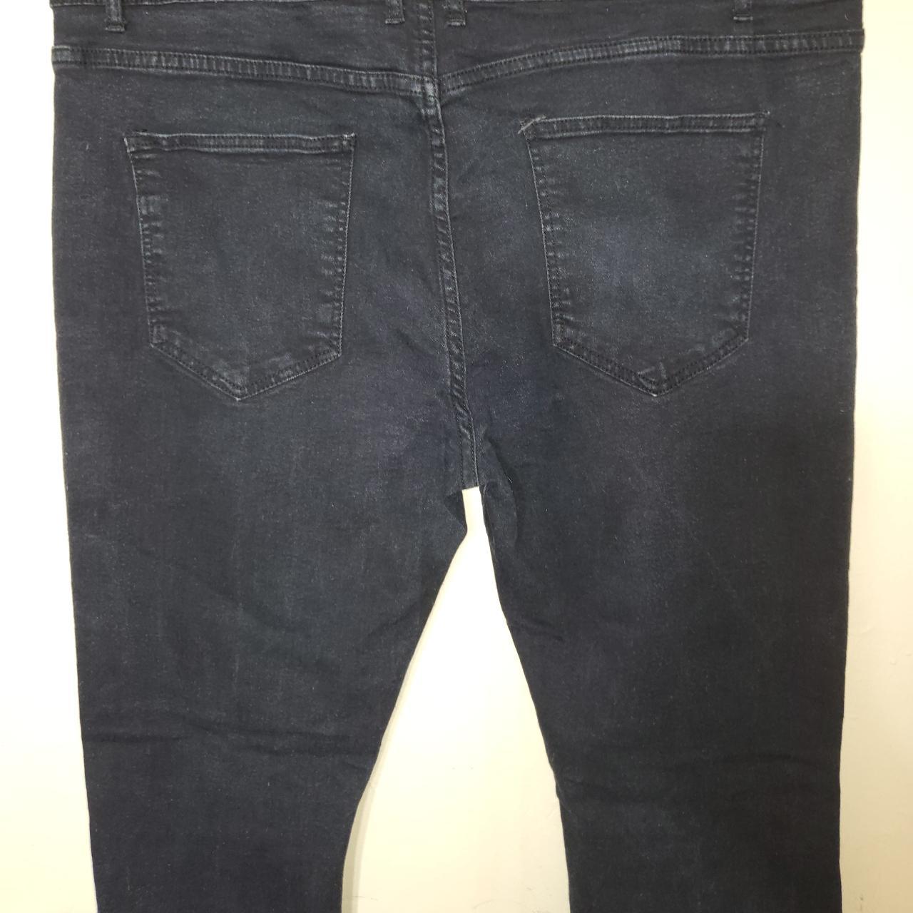 mens distressed jeans 42x30 black skinny straight denim - Depop