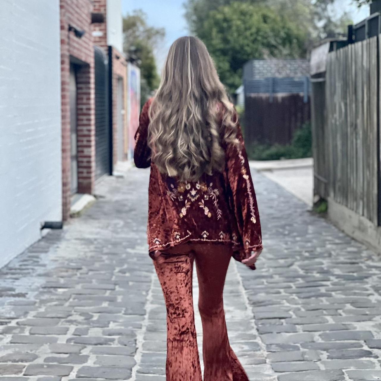 GOLD DUST WOMAN CRUSHED VELVET EMBROIDERED JACKET.... Depop