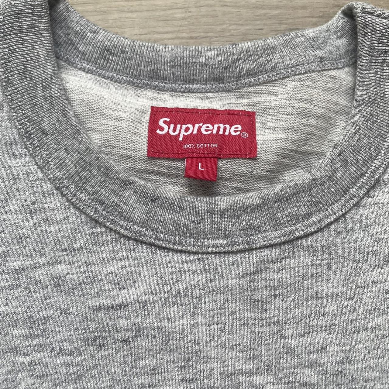 || Grey//Green Supreme Collage Spellout Logo T-Shirt... - Depop