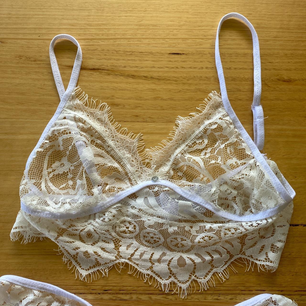 Handmade lingerie set, really cute white lace... - Depop