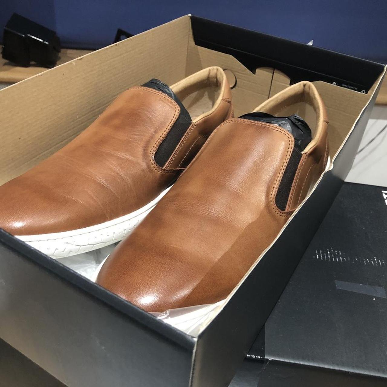 cognac slip on shoes