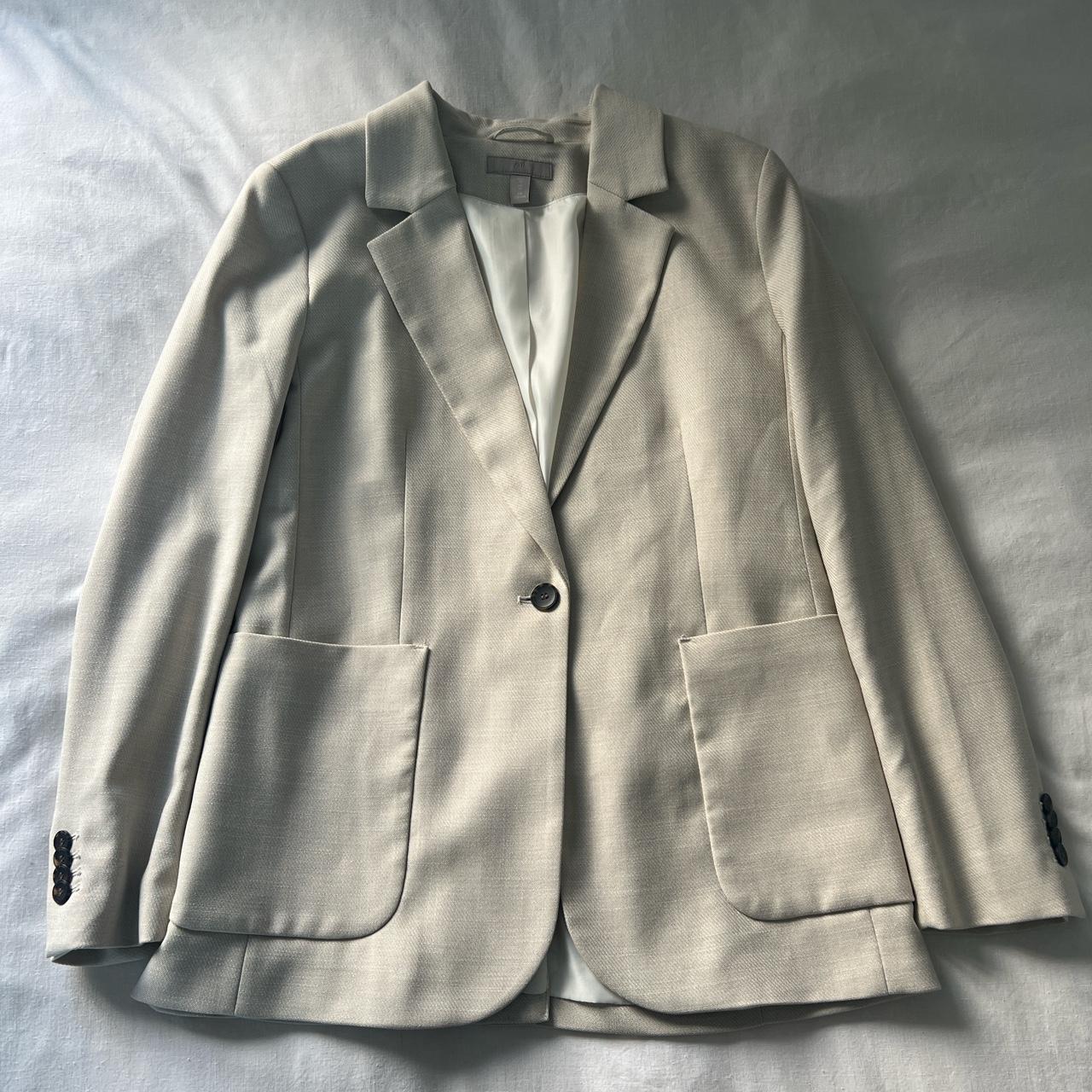 H&M Women's Cream Coat | Depop