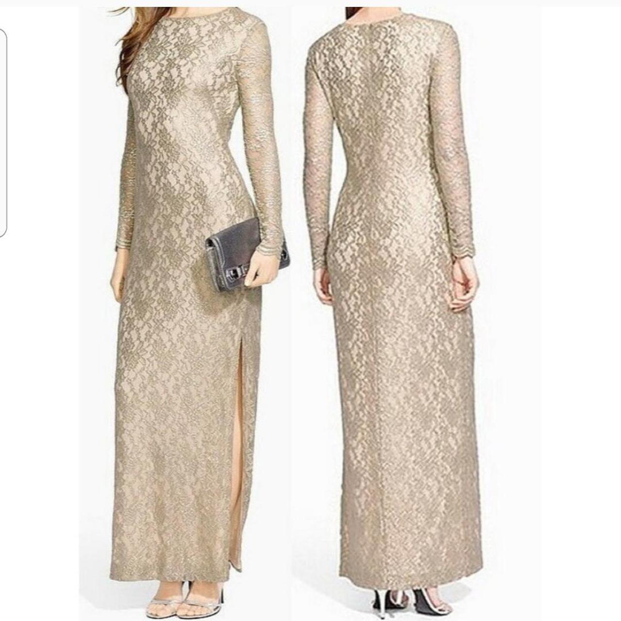 Ralph Lauren Women's Silver and Gold Dress | Depop