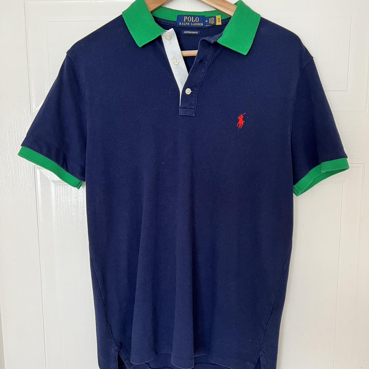 Polo Ralph Lauren Men's Navy and Green Polo-shirts | Depop