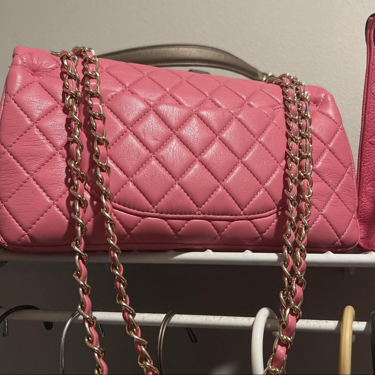Pink quilted Chanel bag Depop