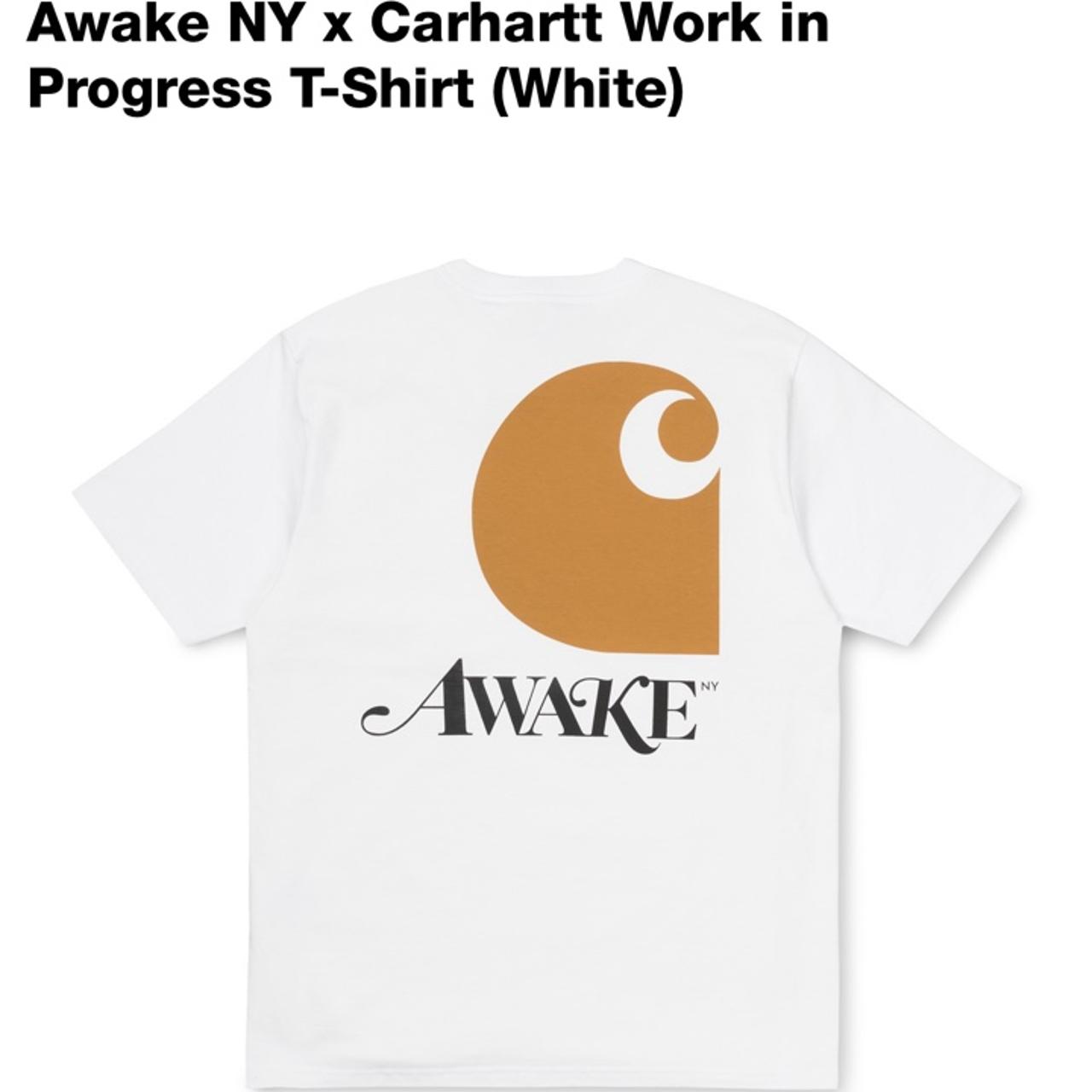 Carhartt WIP awake NY tee T-shirt White size Large... - Depop