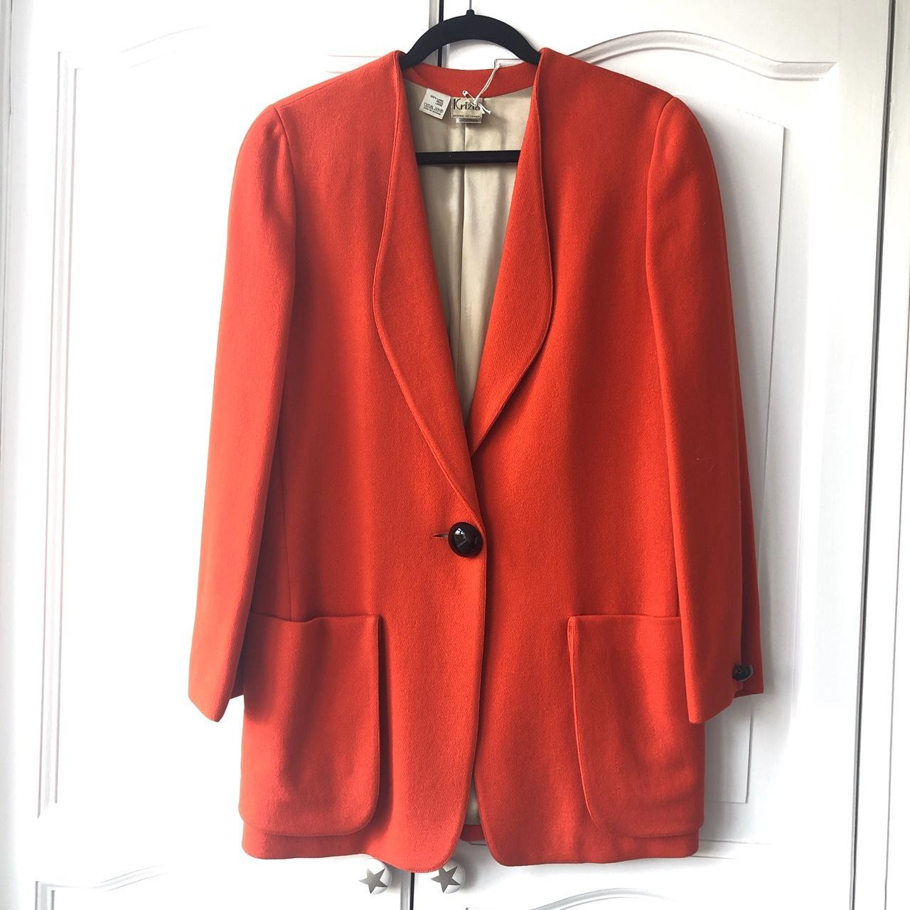 Krizia Vintage Orange Jacket Size It 40. Roughly a... - Depop