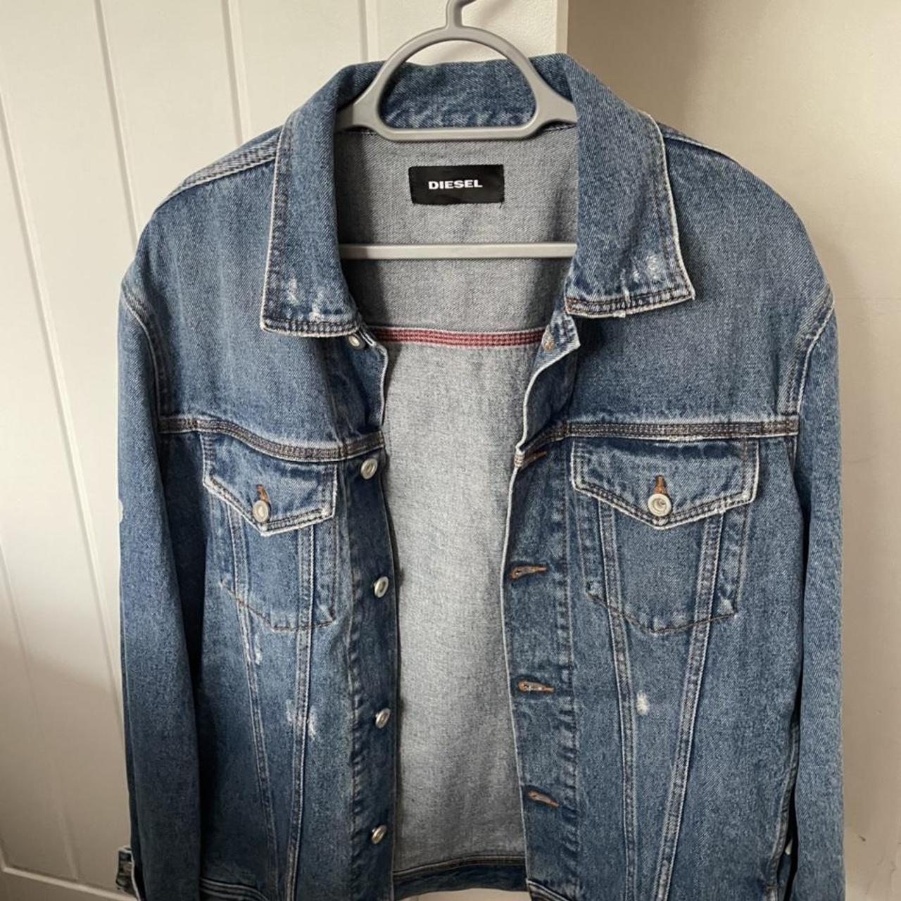 DIESEL DENIM JACKET “NOT COOL ANYMORE” PRINT ON THE | Depop