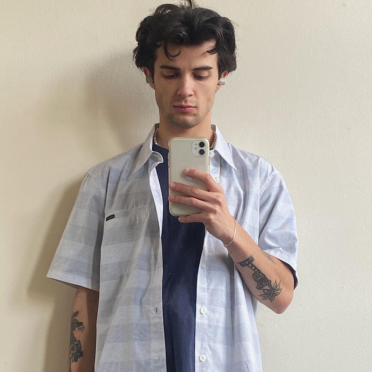 Oakley Men's White and Grey Shirt Depop