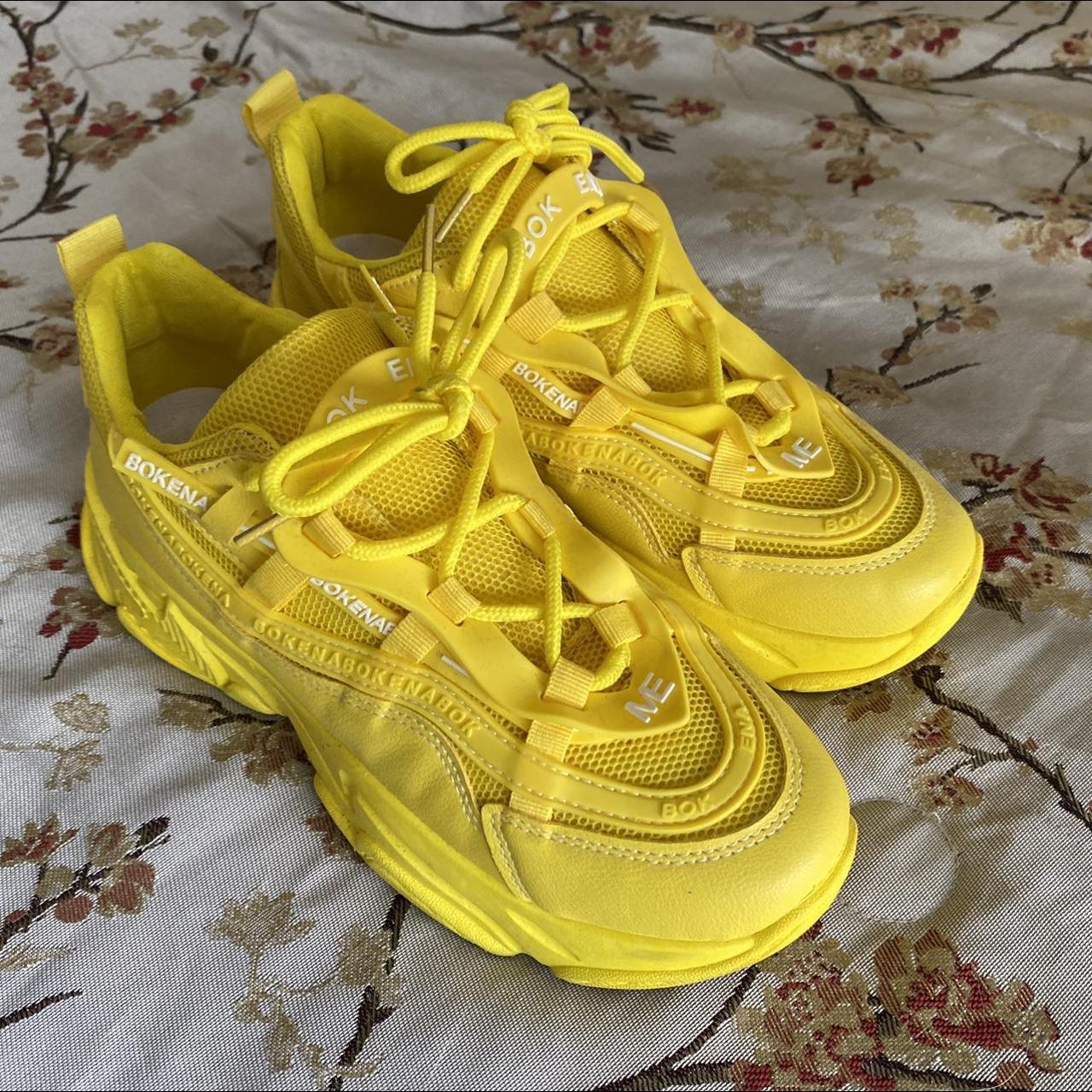 Trendy yellow sneakers from SHEIN. Cute shoes, I... - Depop