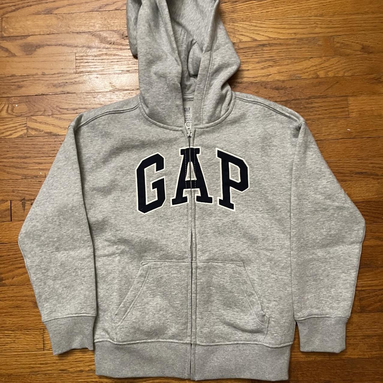 Gap Grey and Navy Jacket | Depop