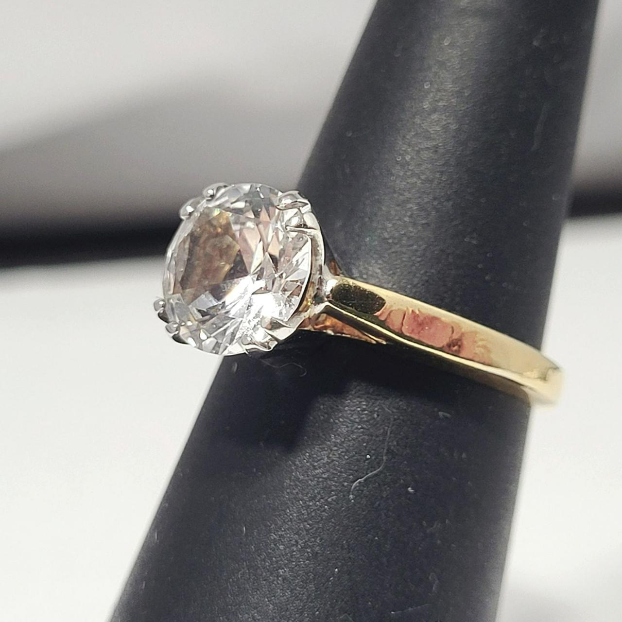 Round Solitaire 12k Gold Filled & Sterling Cathedral... Depop