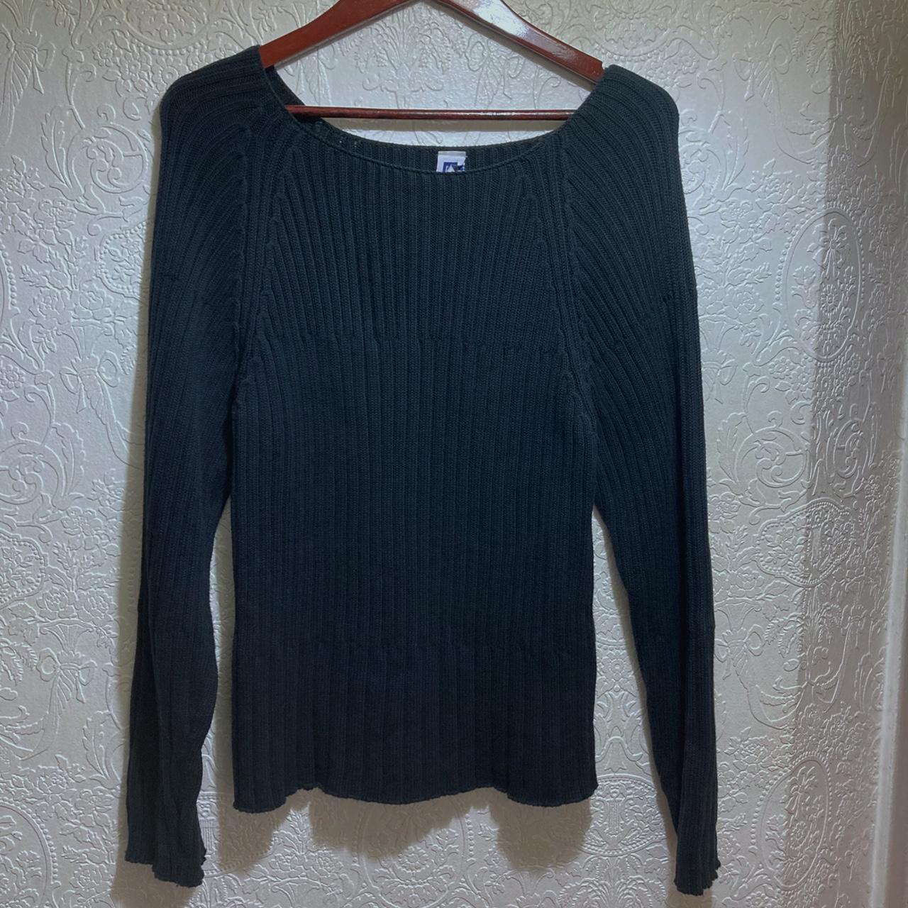 Vintage GAP Ribbed 100% Cotton Sweater Black Size:... - Depop