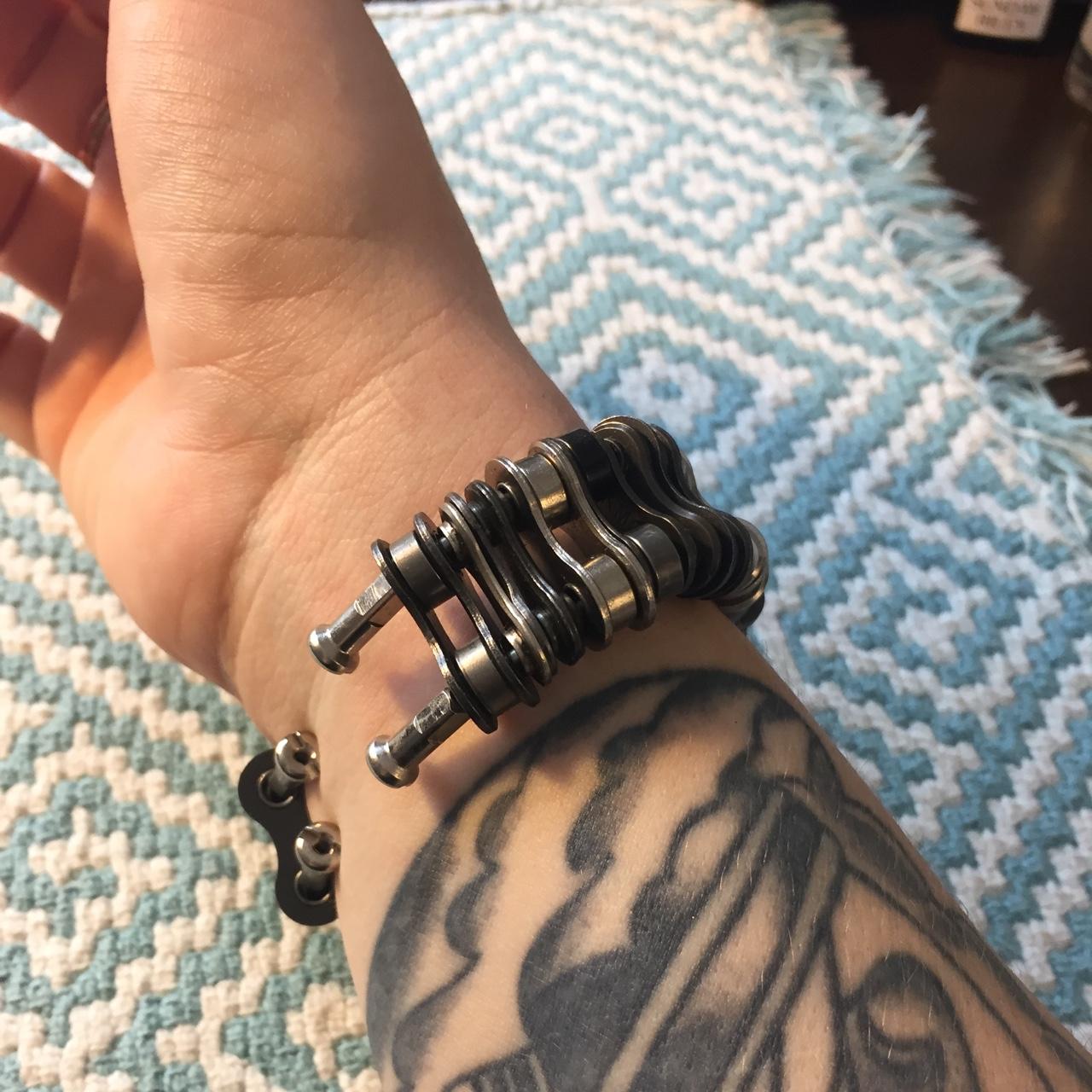 Men's motorcycle chain curb bracelet in steel biker biker 23cm