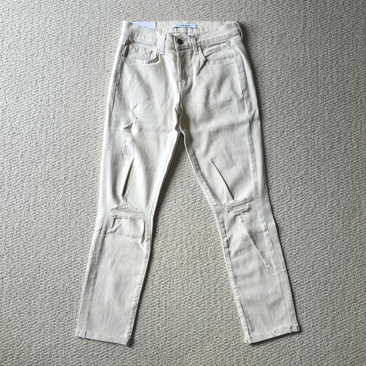J Brand Women's Cream Jeans Depop