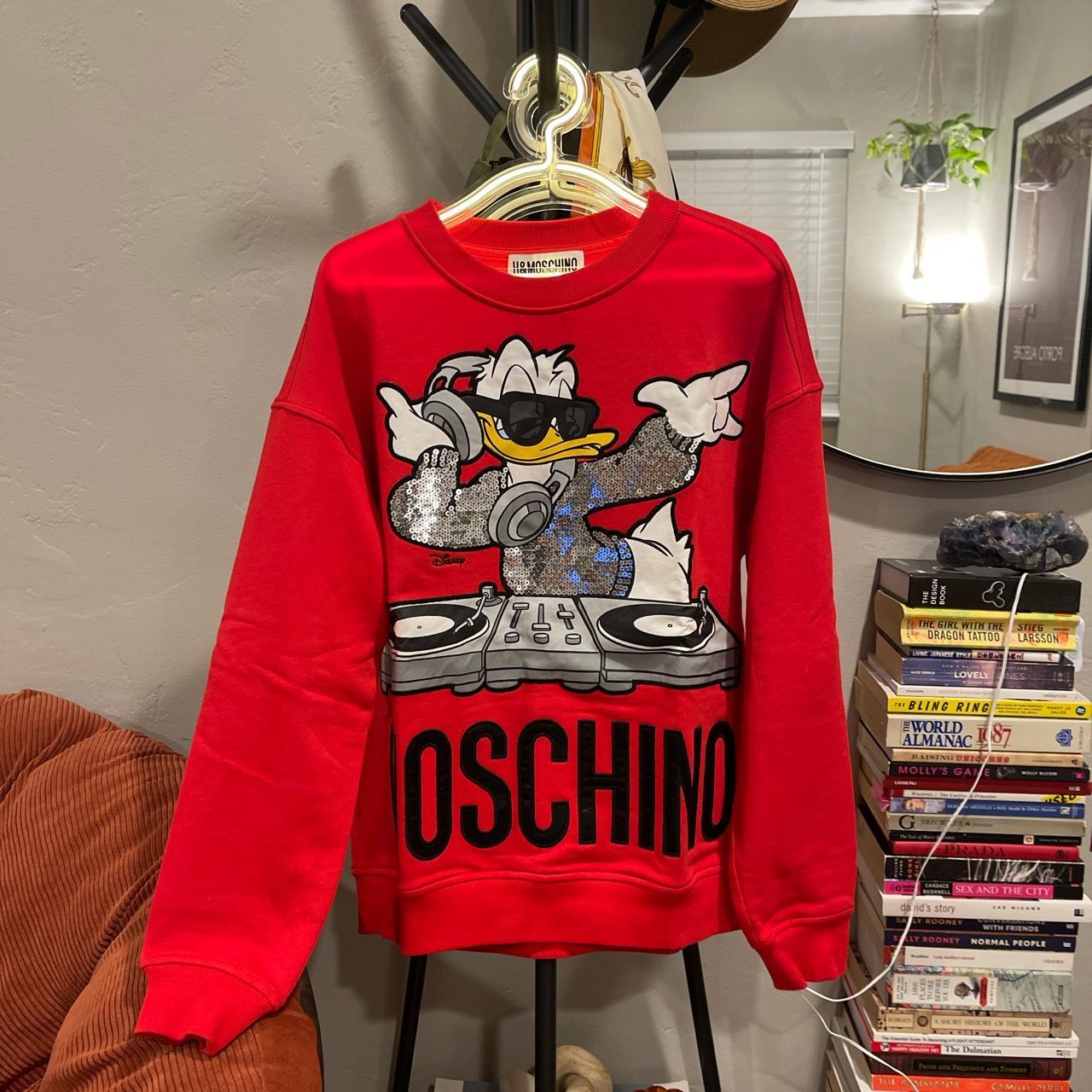 H M Moschino Donald Duck DJ Sweatshirt. Like new