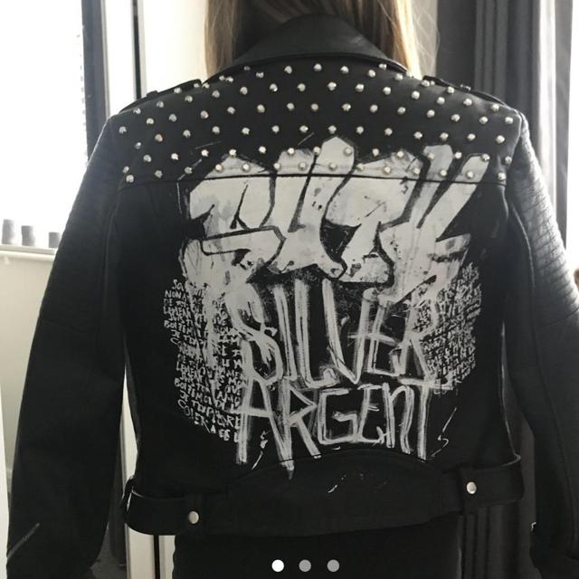 zara graffiti leather jacket