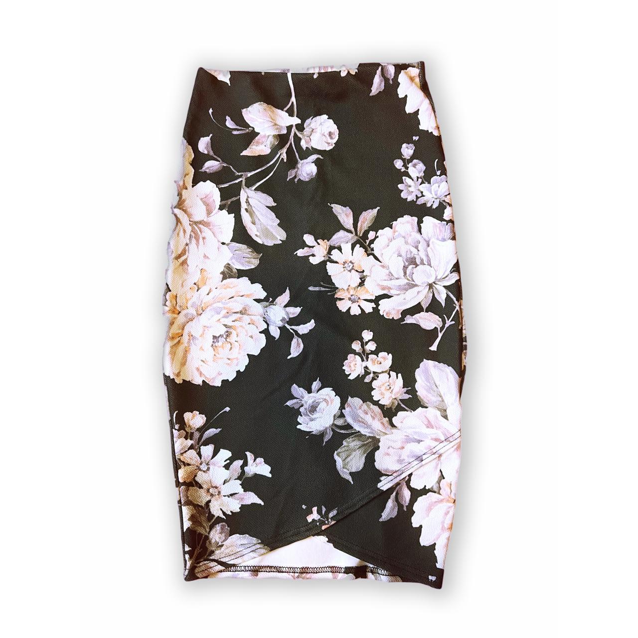 Floral Midi Wrap Skirt From New Look Uk Size Depop