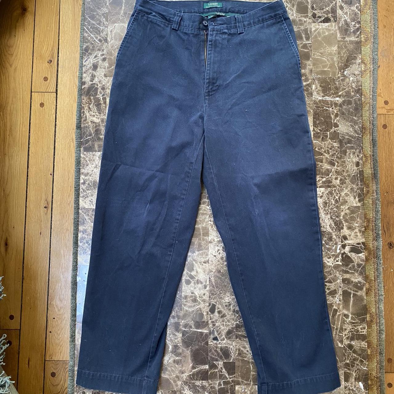 Lauren Ralph Lauren vintage looking navy pants size... - Depop