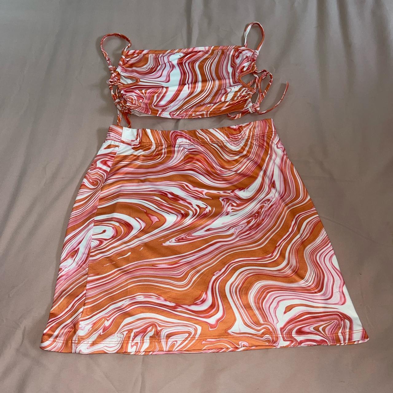 Pink and orange swirl matching set! Perfect for... Depop