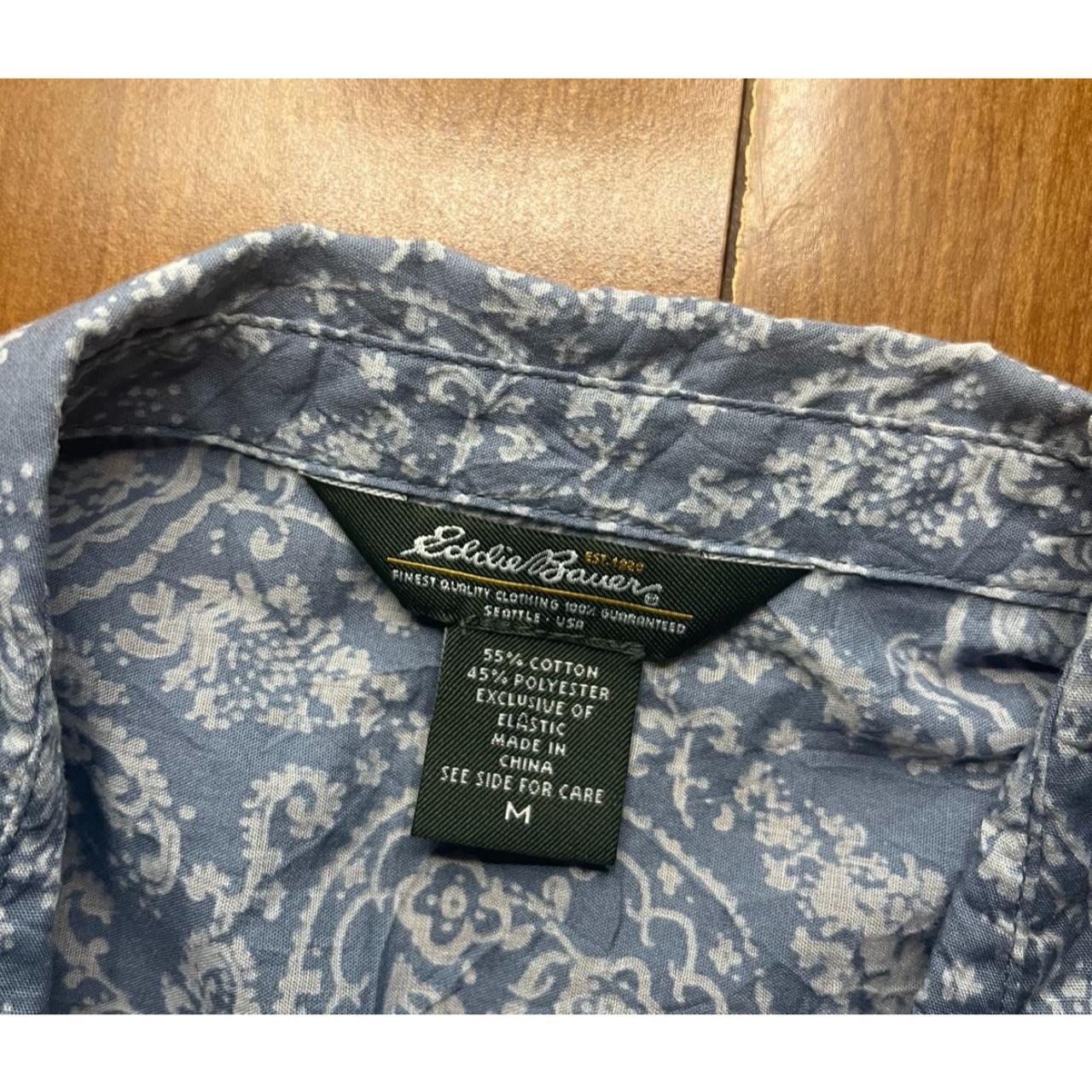 Eddie Bauer Short Sleeve Button Up Shirt Floral... - Depop