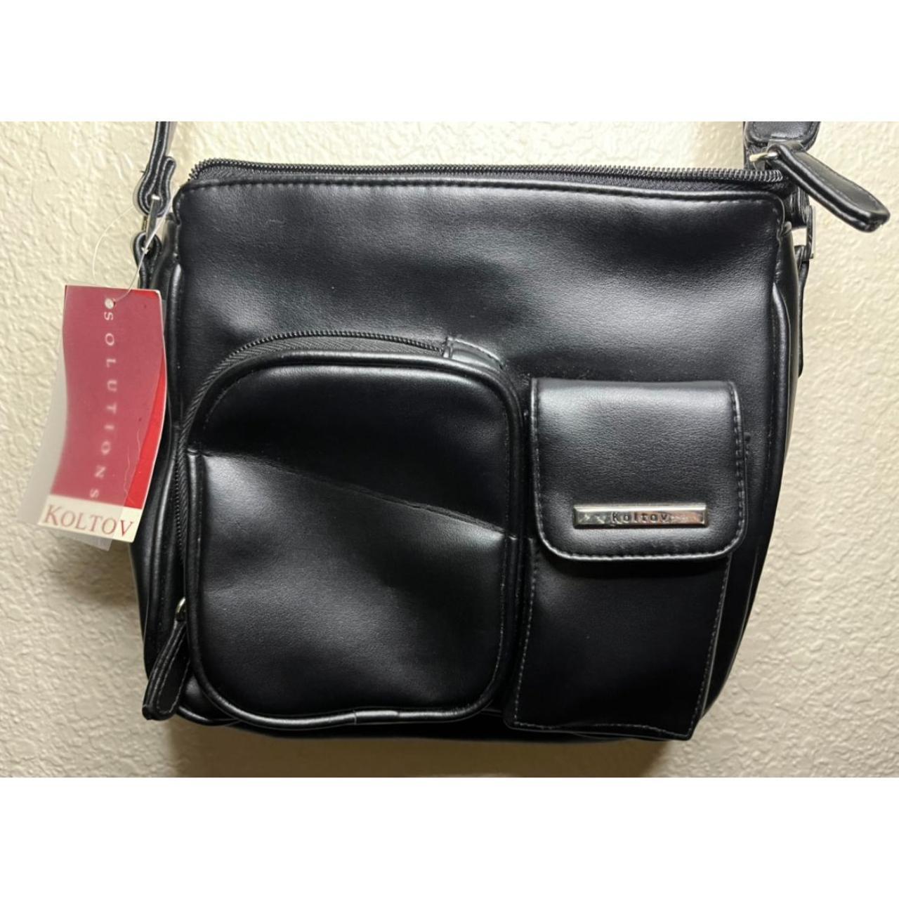 Koltov Black Crossbody Bag W/ Multiple Pockets... - Depop