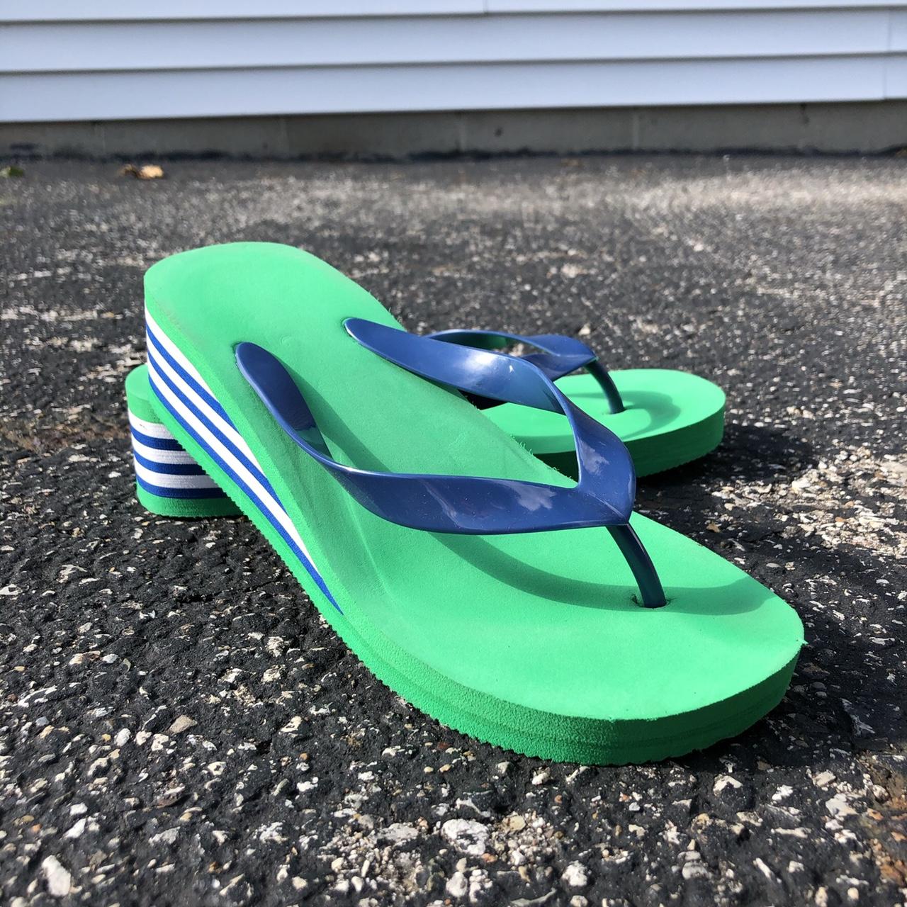 Women's Green and Blue Sandals | Depop