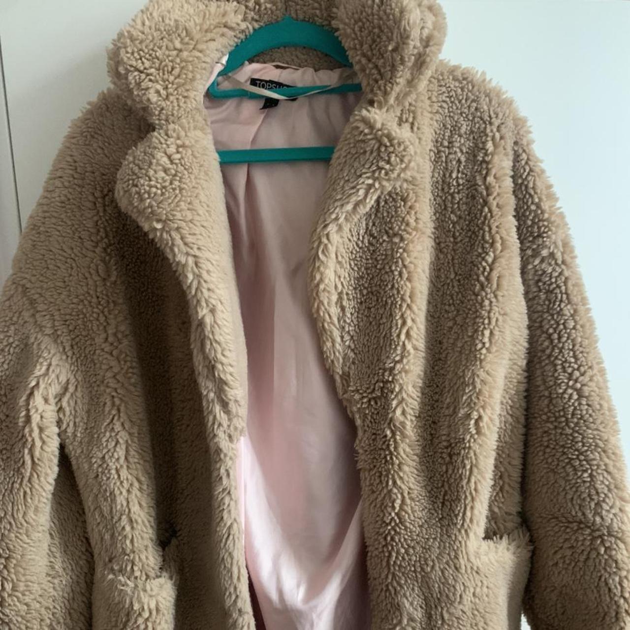 Topshop green teddy on sale coat