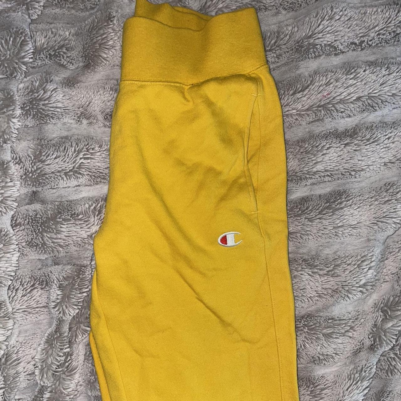 champion-women-s-yellow-joggers-tracksuits-depop