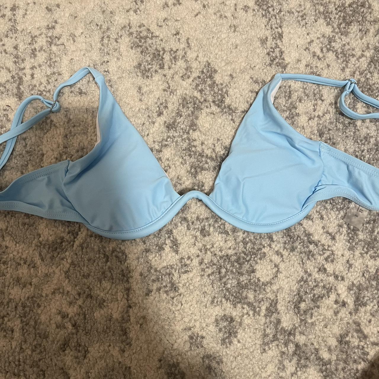 baby blue bikini set, cheeky bottoms - Depop