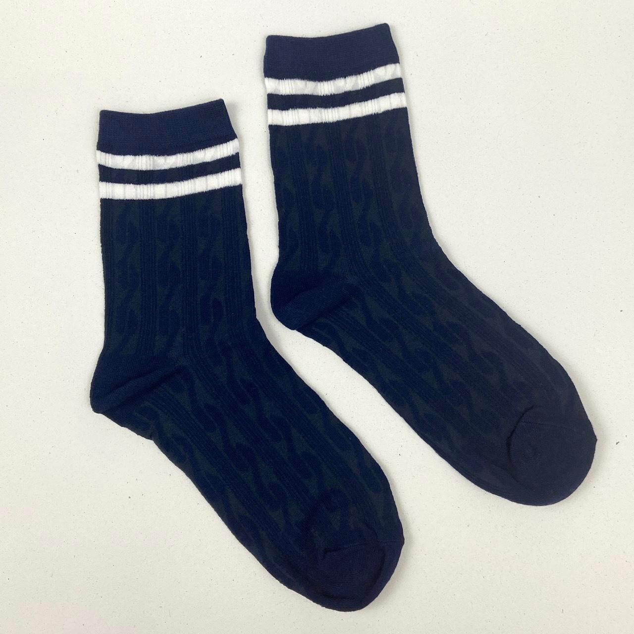 Women's Blue and White Socks Depop
