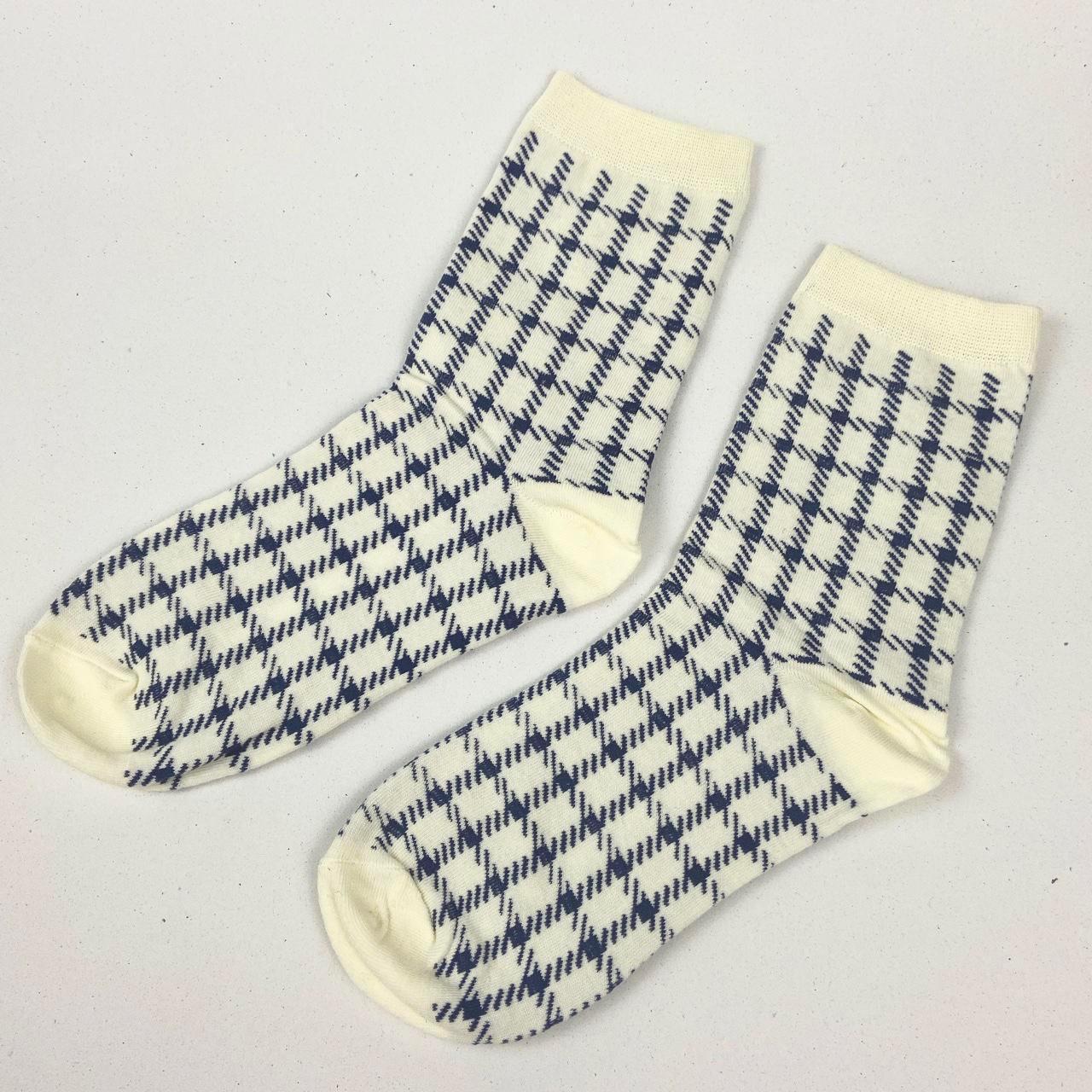 Women's Blue and White Socks Depop