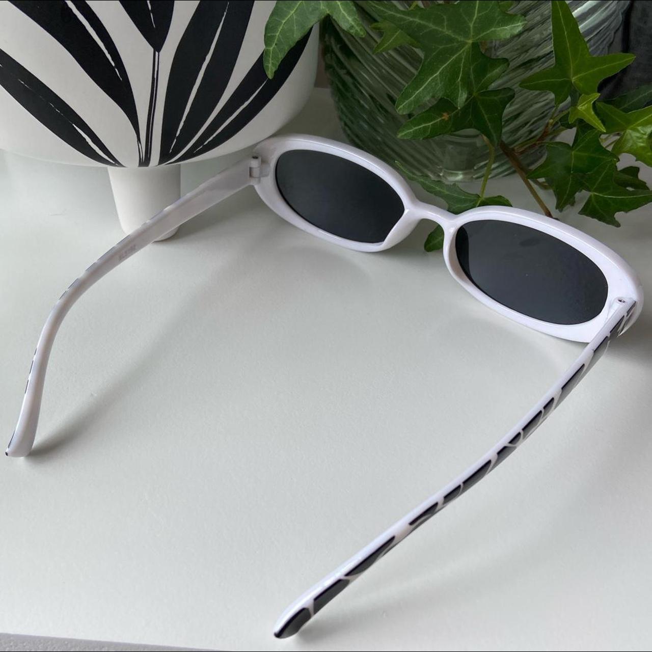 Women's Black and White Sunglasses | Depop