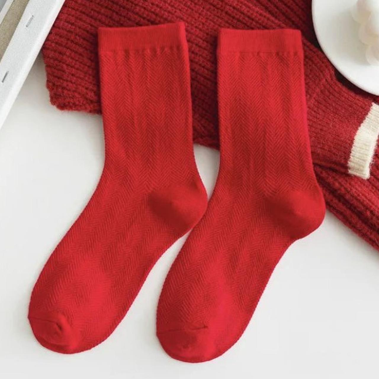 ⭐️⭐️ Red Textured Ankle Socks 🌸⭐️ Offer 2 socks for... Depop
