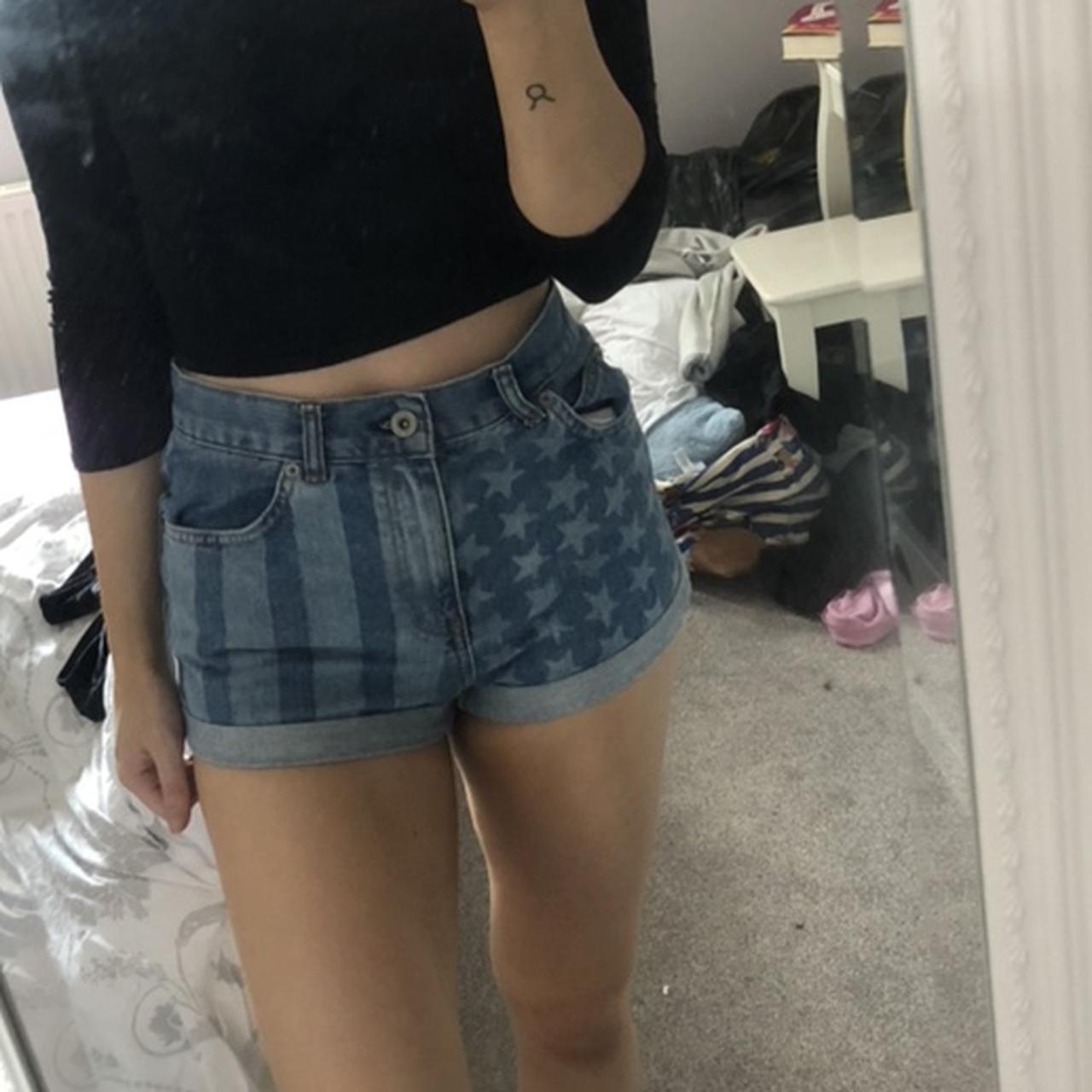 High waisted sale american flag shorts