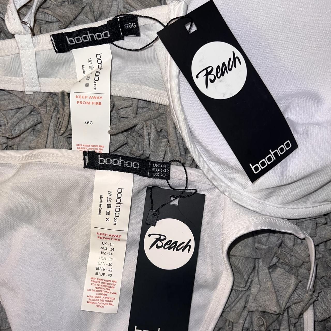 Boohoo Women's White Bikinisandtankinisets Depop