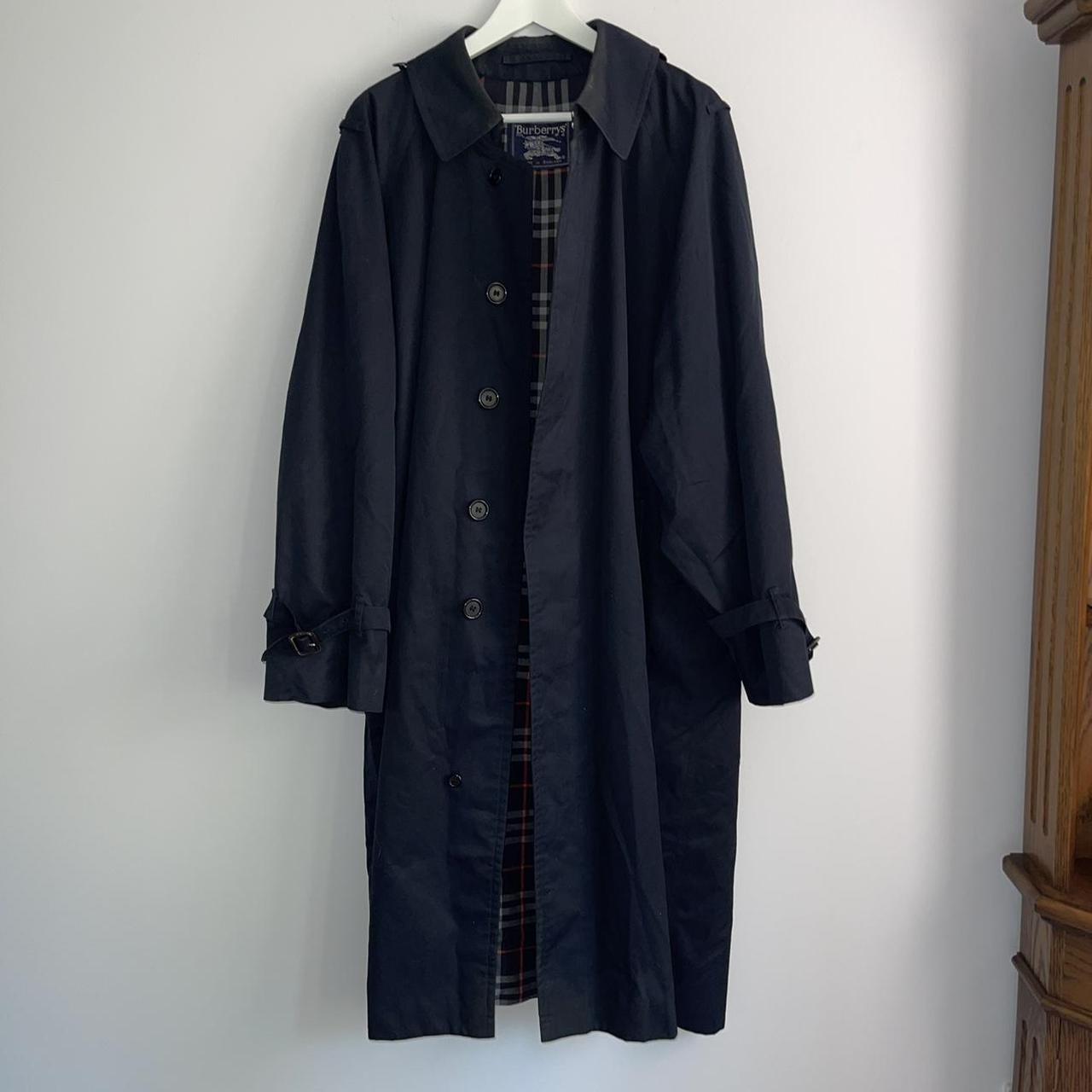 BURBERRY 80s Vintage Mens Trench Coat - Navy... - Depop