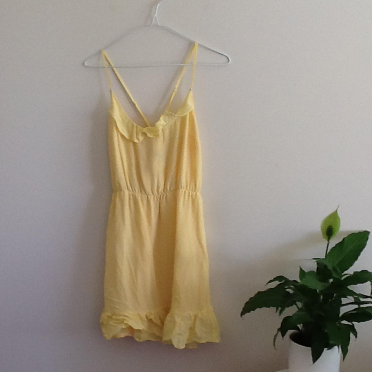 Sportsgirl yellow frilly summer dress. Size 8. Has a... Depop
