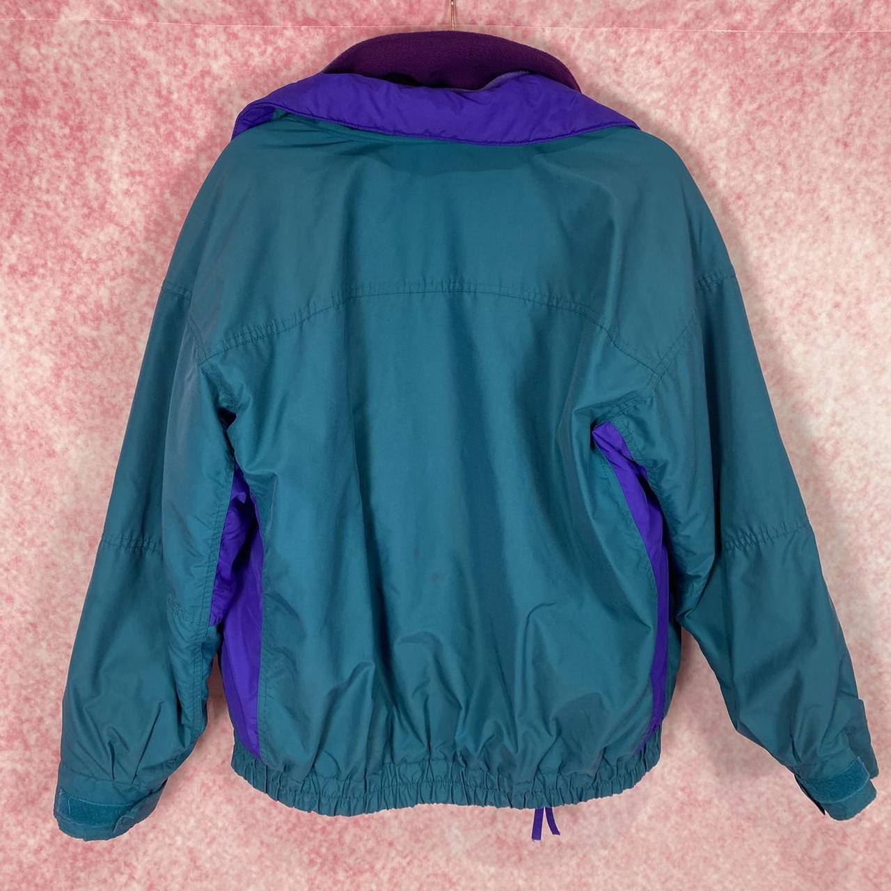 ♥︎ vintage columbia bugaboo teal snow bomber jacket... - Depop